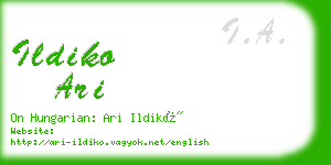 ildiko ari business card